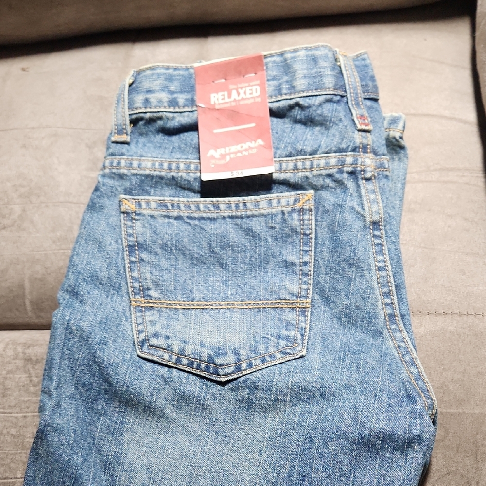 Arizona Jean Company Boy's Size 8H Adjustable Waist Relaxed Denim Jeans